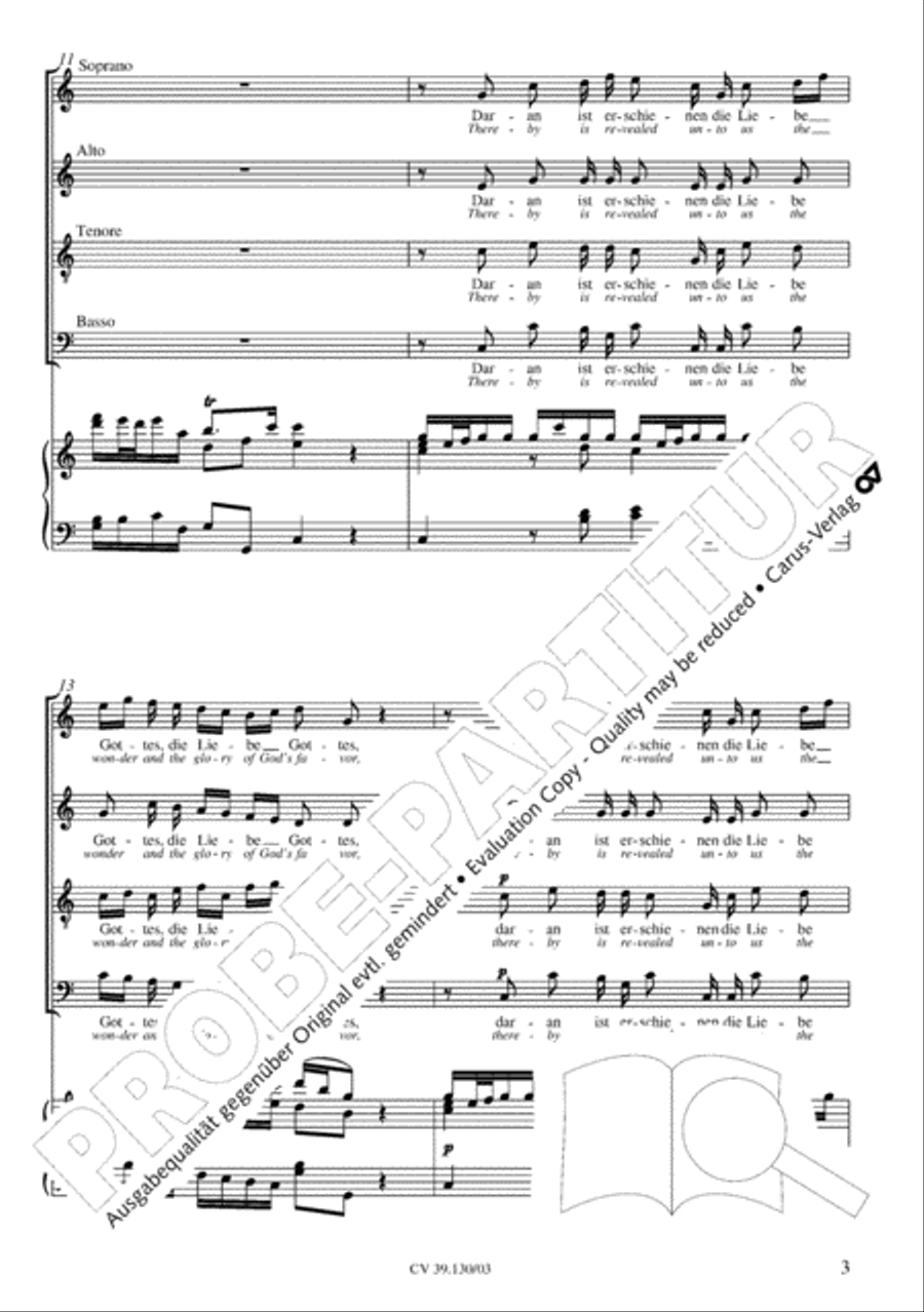 Thereby is revealed unto us the glory of God's favor (Daran ist erschienen die Liebe Gottes) 4-Part scores gallery preview page 4