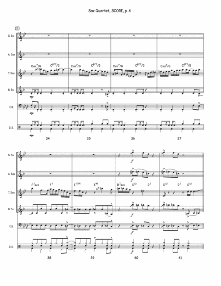 Sax Quartet Saxophone Quartet scores gallery preview page 4