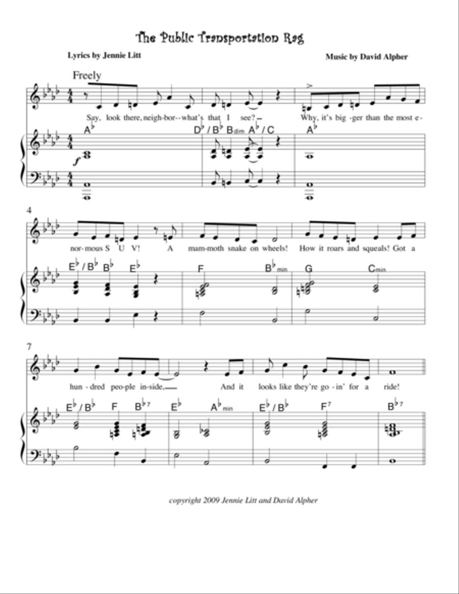The Public Transportation Rag Voice scores gallery preview page 1