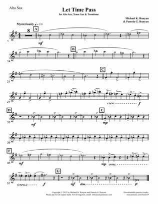 Let Time Pass, for Alto Sax, Tenor Sax & Trombone (Alto Sax part only)