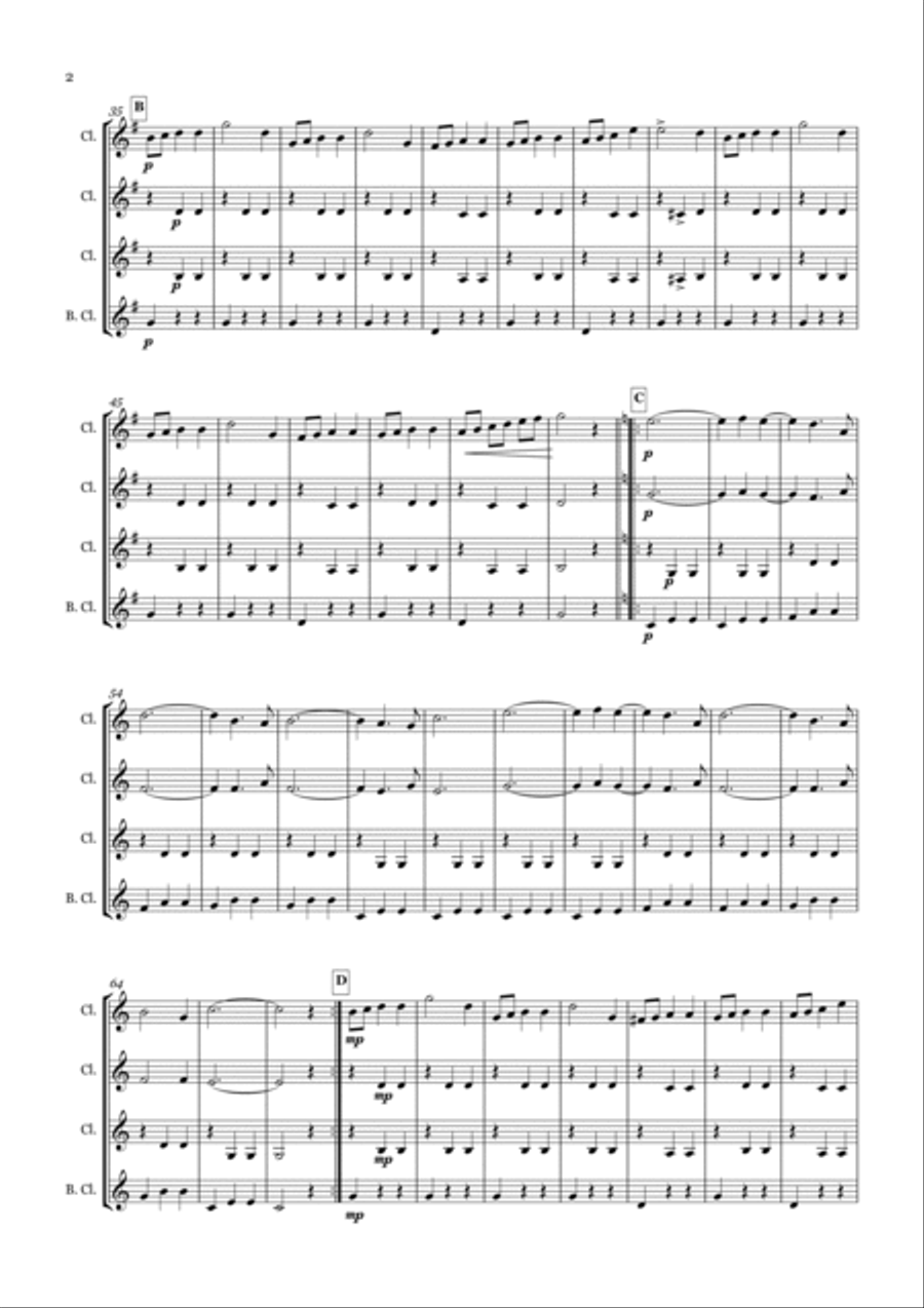 Sparkling Waltz for Clarinet Quartet Clarinet Quartet scores gallery preview page 2