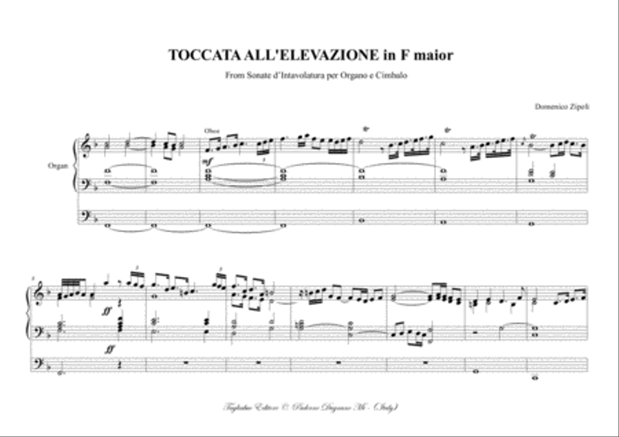 TOCCATA ALL'ELEVAZIONE I in F Major - D. Zipoli - From Sonate d Organ Solo scores gallery preview page 2