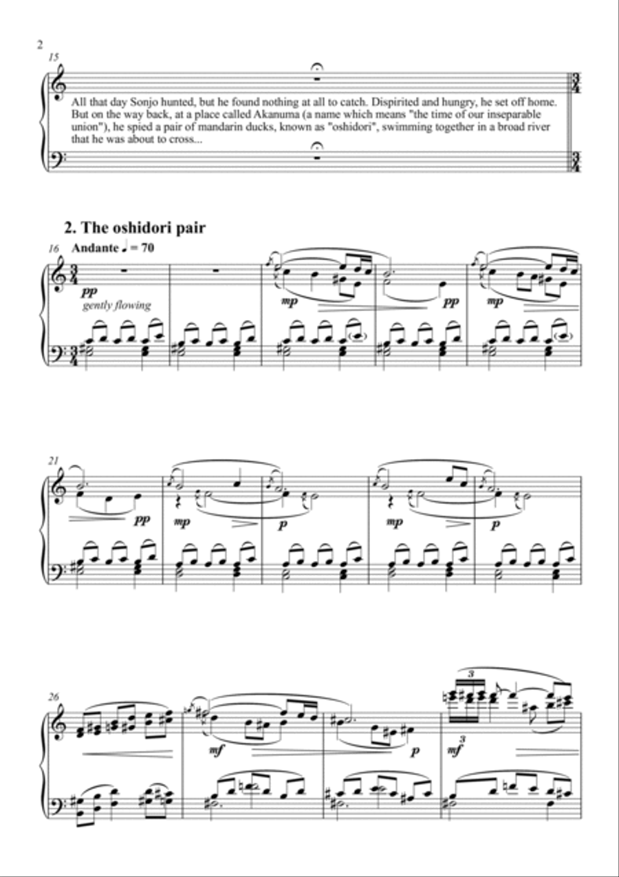 Oshidori, a melodrama for piano solo Chamber Music scores gallery preview page 2