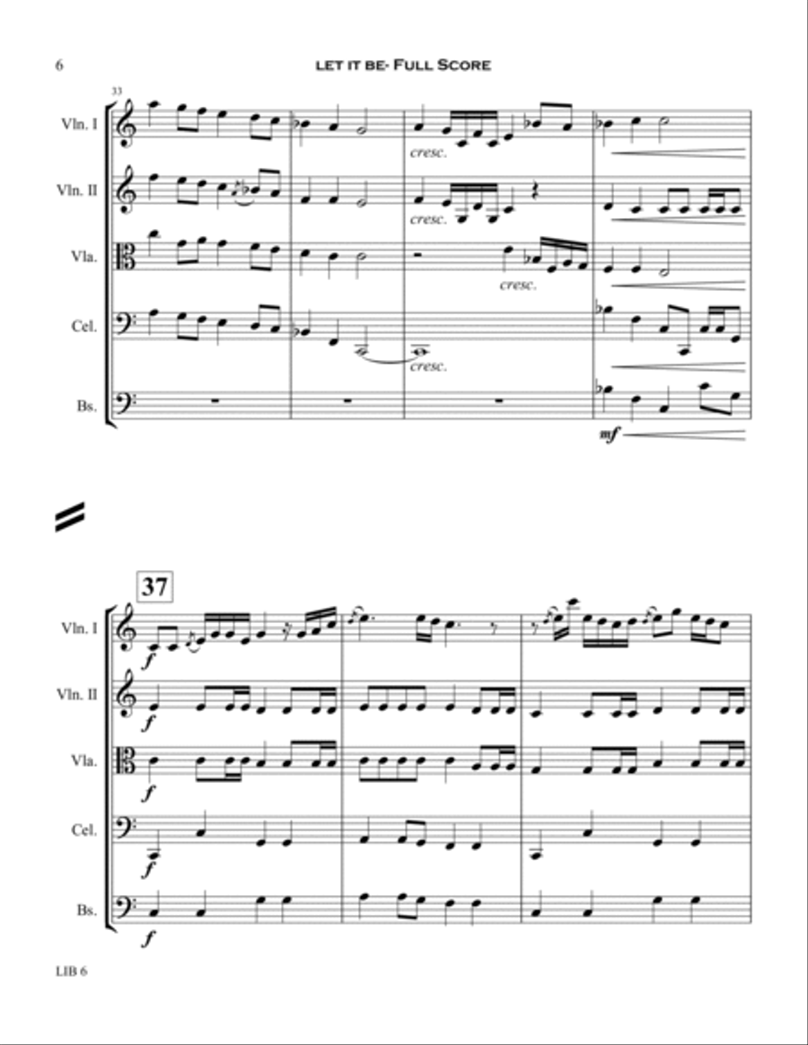 Let It Be String Quartet scores gallery preview page 6