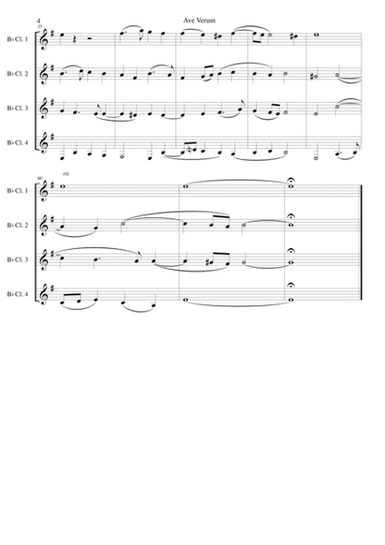 Ave Verum for 4 clarinets image number null