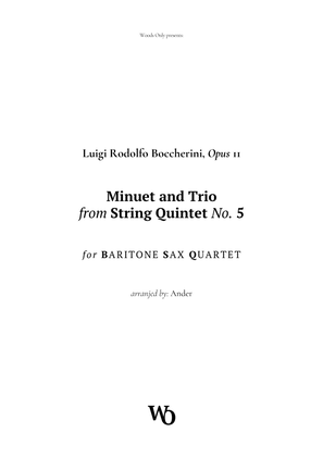 Book cover for Minuet by Boccherini for Baritone Sax Quartet