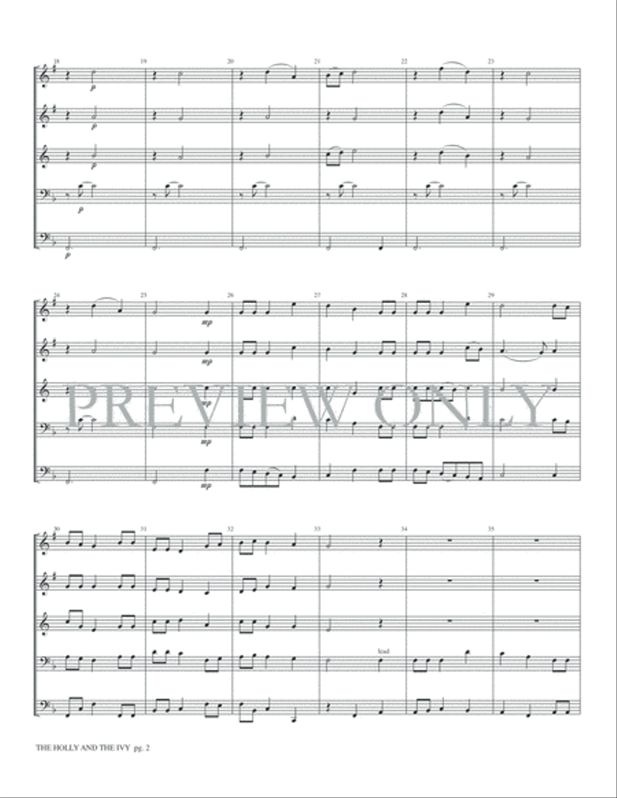 The Holly and the Ivy Brass Ensemble scores gallery preview page 4