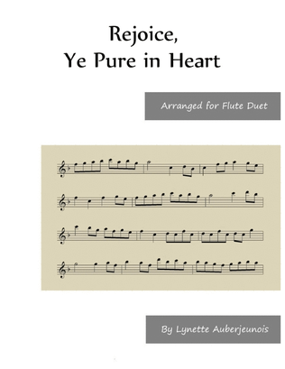 Book cover for Rejoice, Ye Pure in Heart - Flute Duet
