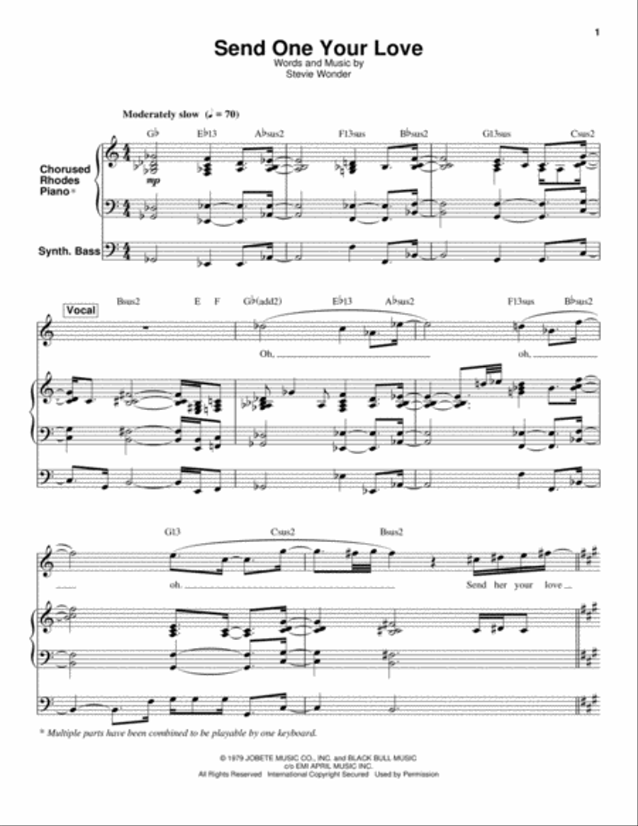 Send One Your Love Piano scores gallery preview page 1