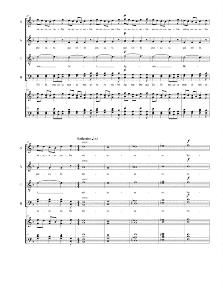 Agnus Dei From Missa Brevis in G minor 4-Part scores gallery preview page 3