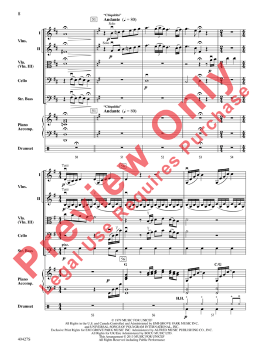 Mamma Mia!, Selections from String Orchestra scores gallery preview page 9