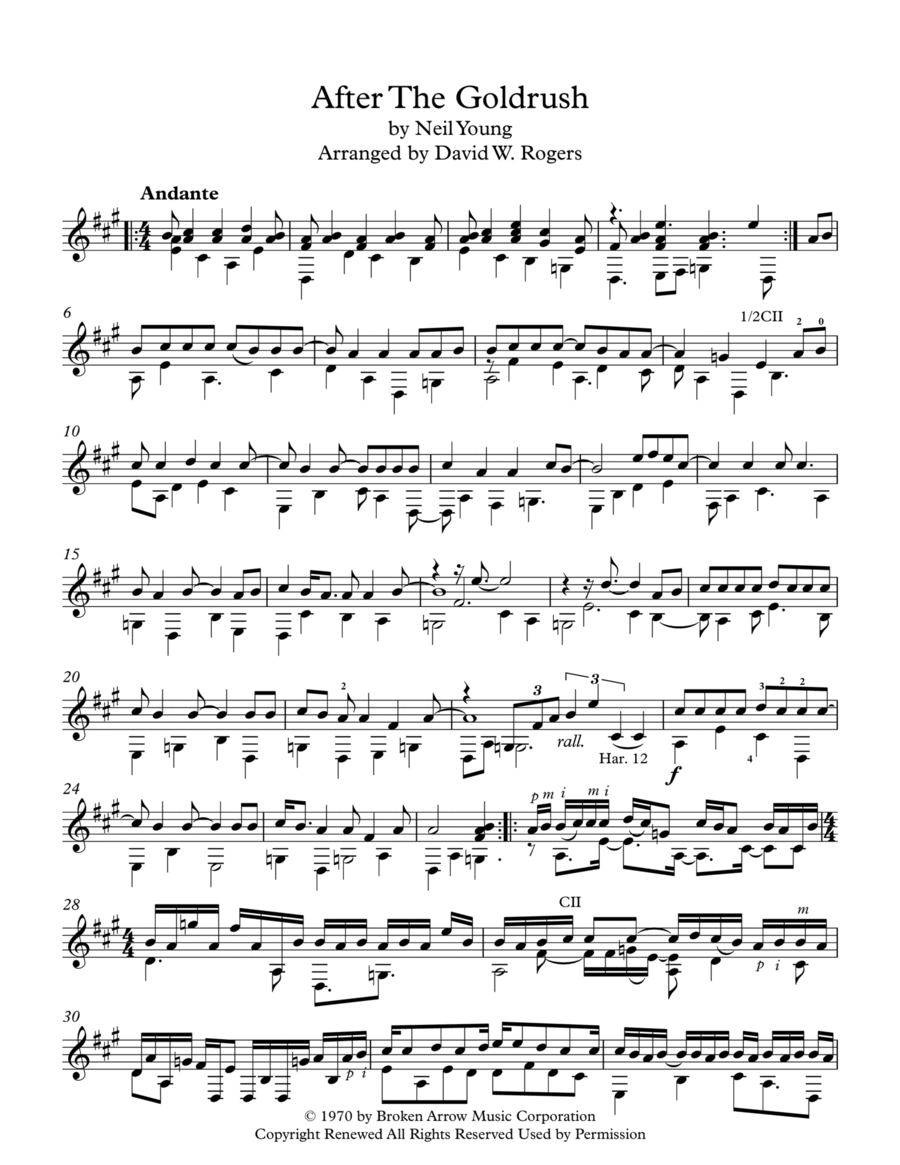 After The Gold Rush Guitar Solo scores gallery preview page 1