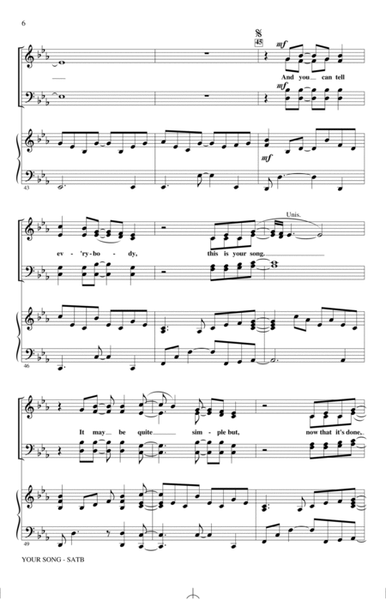 Your Song (arr. Mac Huff)