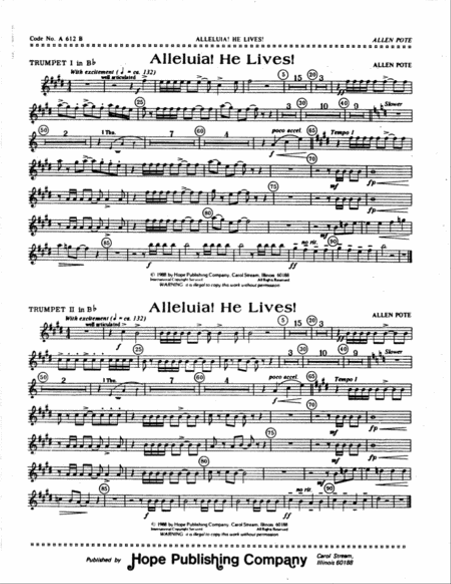 Alleluia! He Lives! Alleluia! He Lives! 4-Part scores gallery preview page 2