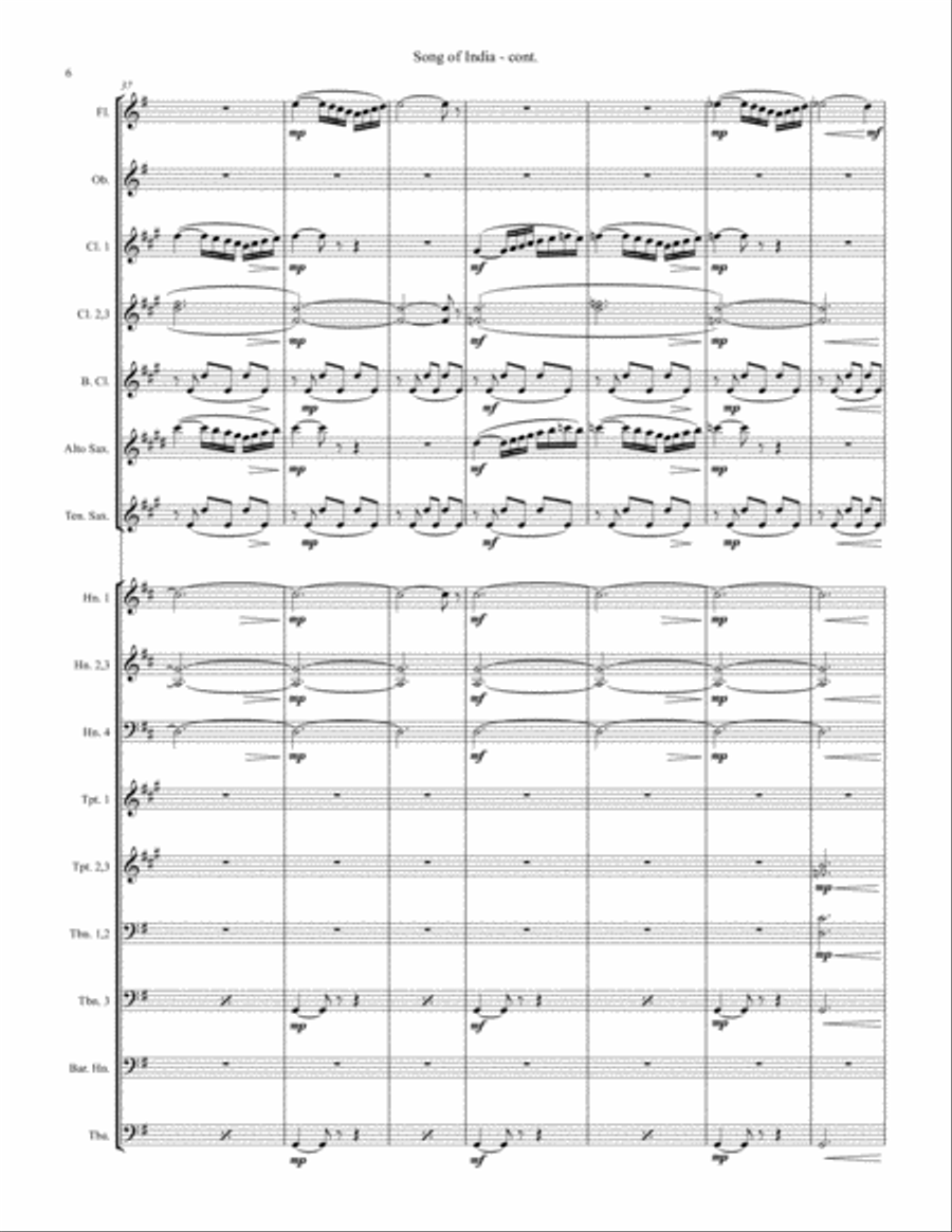 Song of India Concert Band scores gallery preview page 6