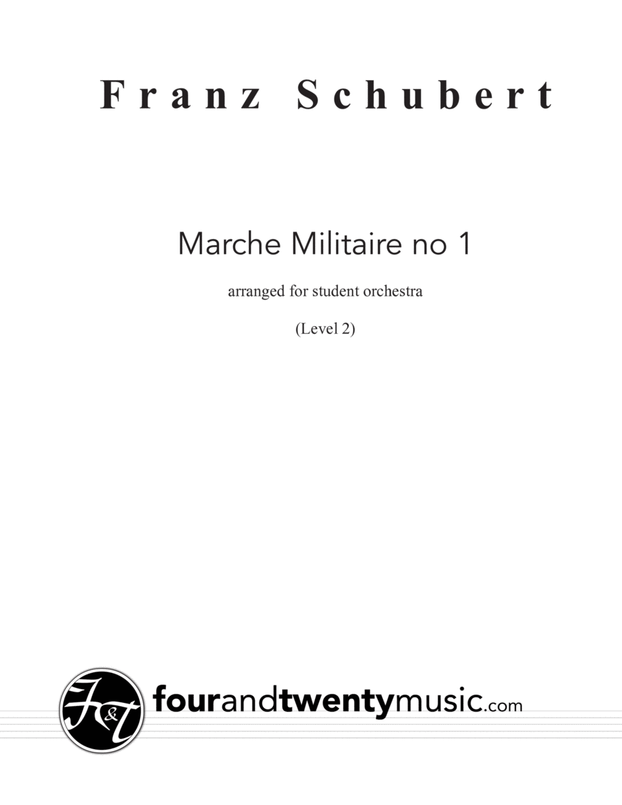 Marche Militaire no 1, arranged for school orchestra Full Orchestra scores gallery preview page 1