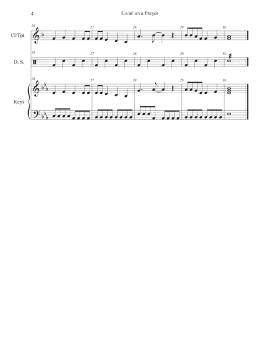 Livin' On A Prayer Small Ensemble scores gallery preview page 4