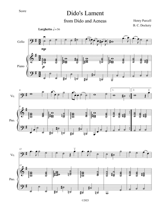 Dido's Lament (Cello Solo with Piano Accompaniment)