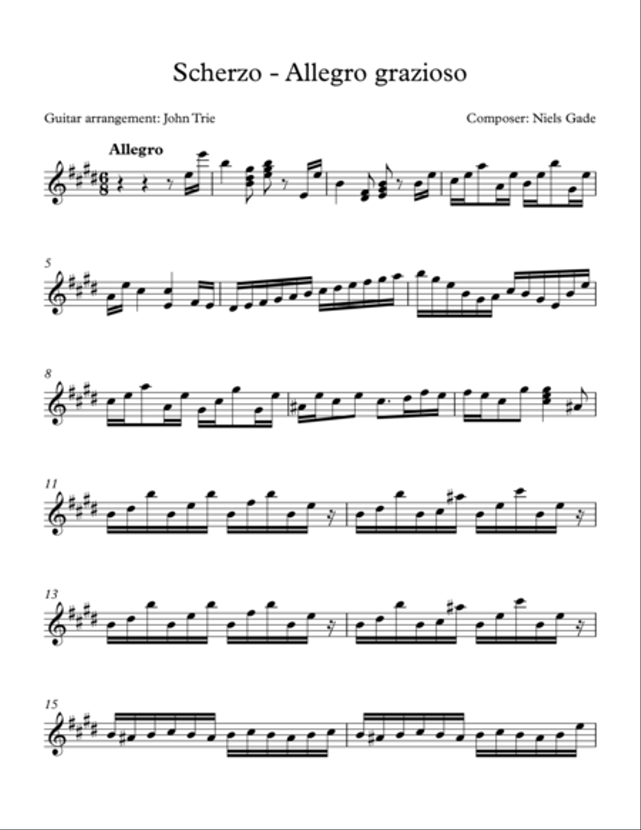Scherzo - Allegro grazioso Acoustic Guitar scores gallery preview page 1