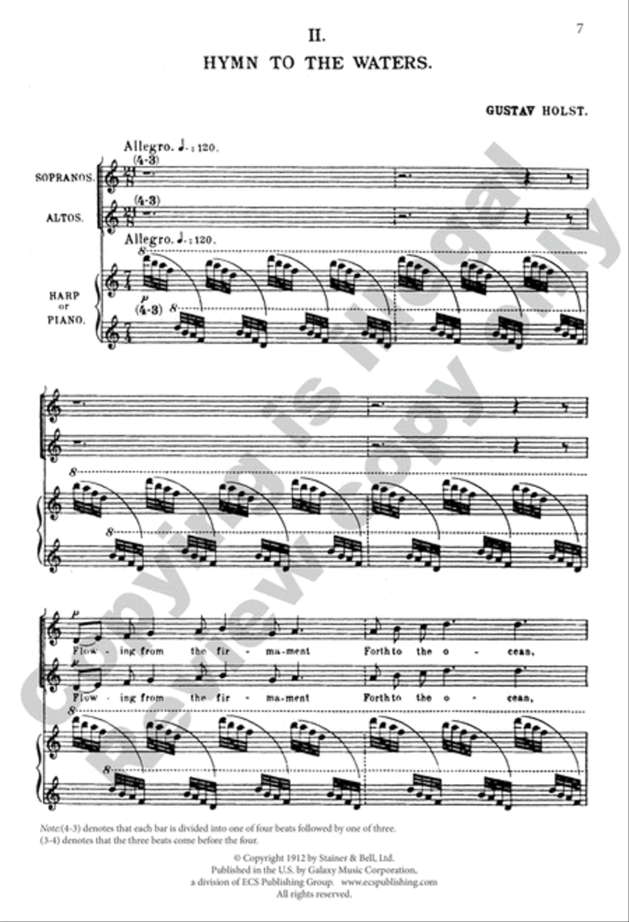 Choral Hymns from the Rig-Veda, Group 3 SSAA scores gallery preview page 5