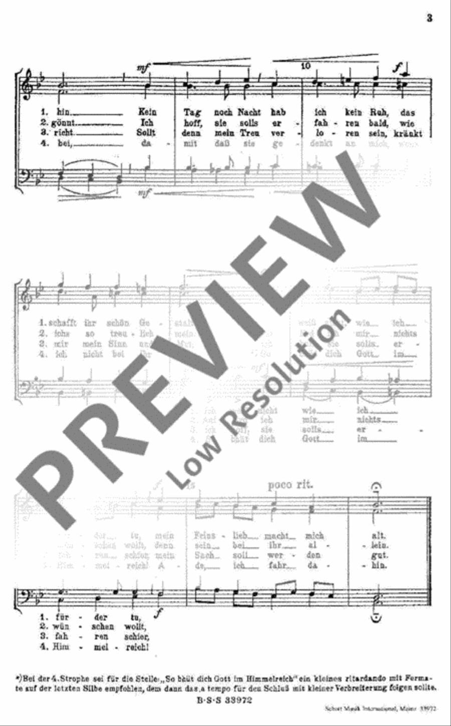 Mir ist ein schönes brauns Maidlein gefallen in den Sinn Men's Choir scores gallery preview page 4