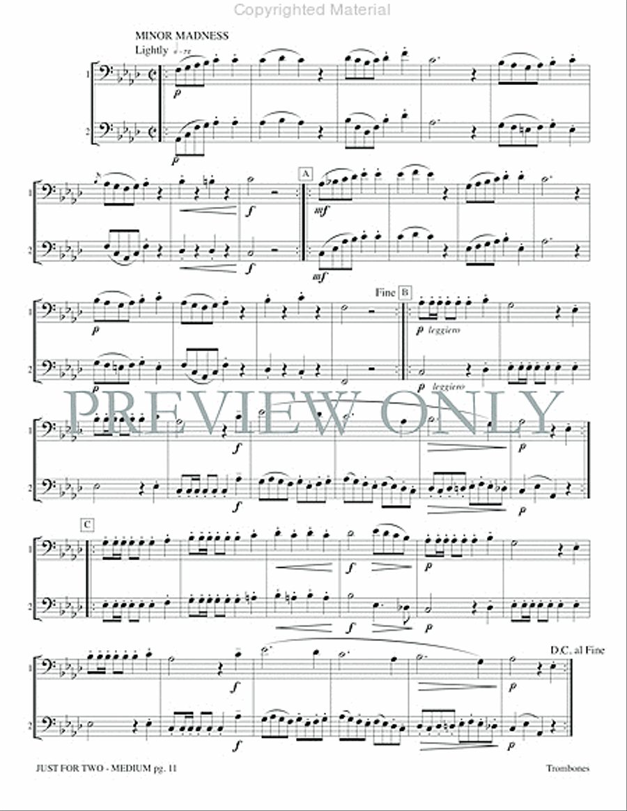 Just for Two Medium Just for Two Medium Trombone Duet scores gallery preview page 13