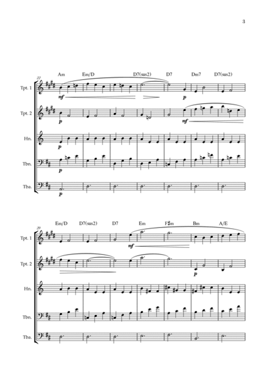 Gymnopédie no 1 | Brass Quintet | Original Key | Chords | Easy intermediate image number null