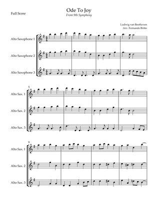Ode To Joy Theme (from Beethoven's 9th Symphony) for Alto Saxophone