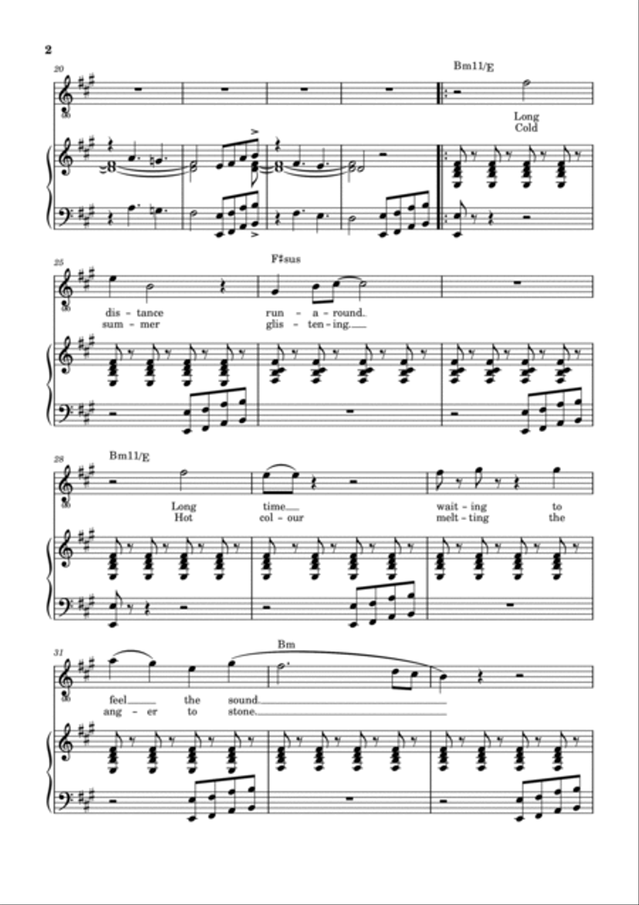 Long Distance Runaround Piano, Vocal, Guitar scores gallery preview page 3