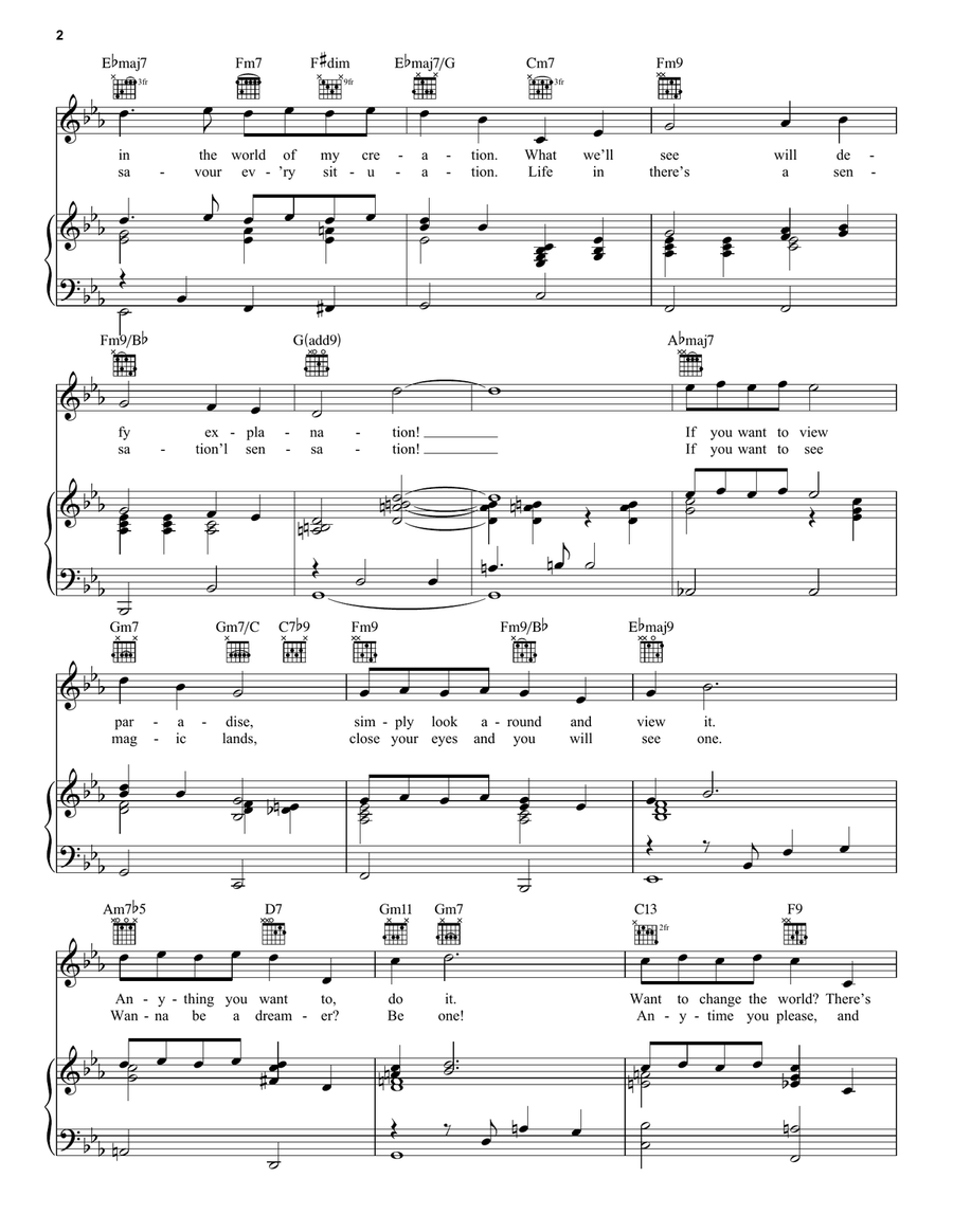 Pure Imagination Pure Imagination Piano, Vocal, Guitar scores gallery preview page 2