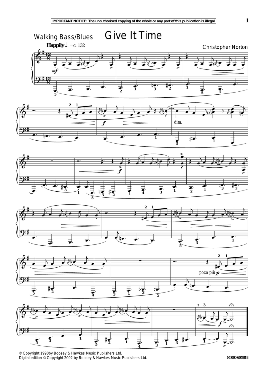 Give It Time Give It Time Piano Solo scores gallery preview page 1