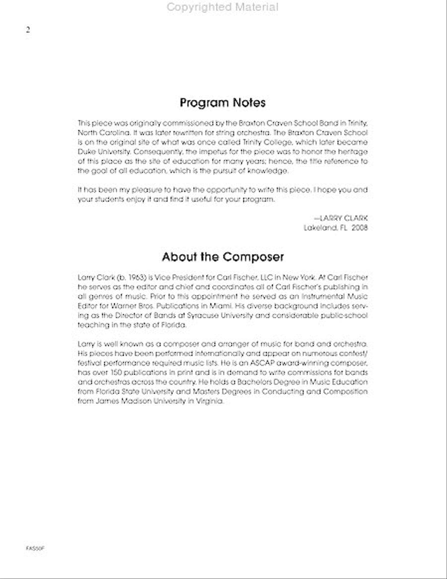 The Pursuit Of Knowledge String Orchestra scores gallery preview page 3
