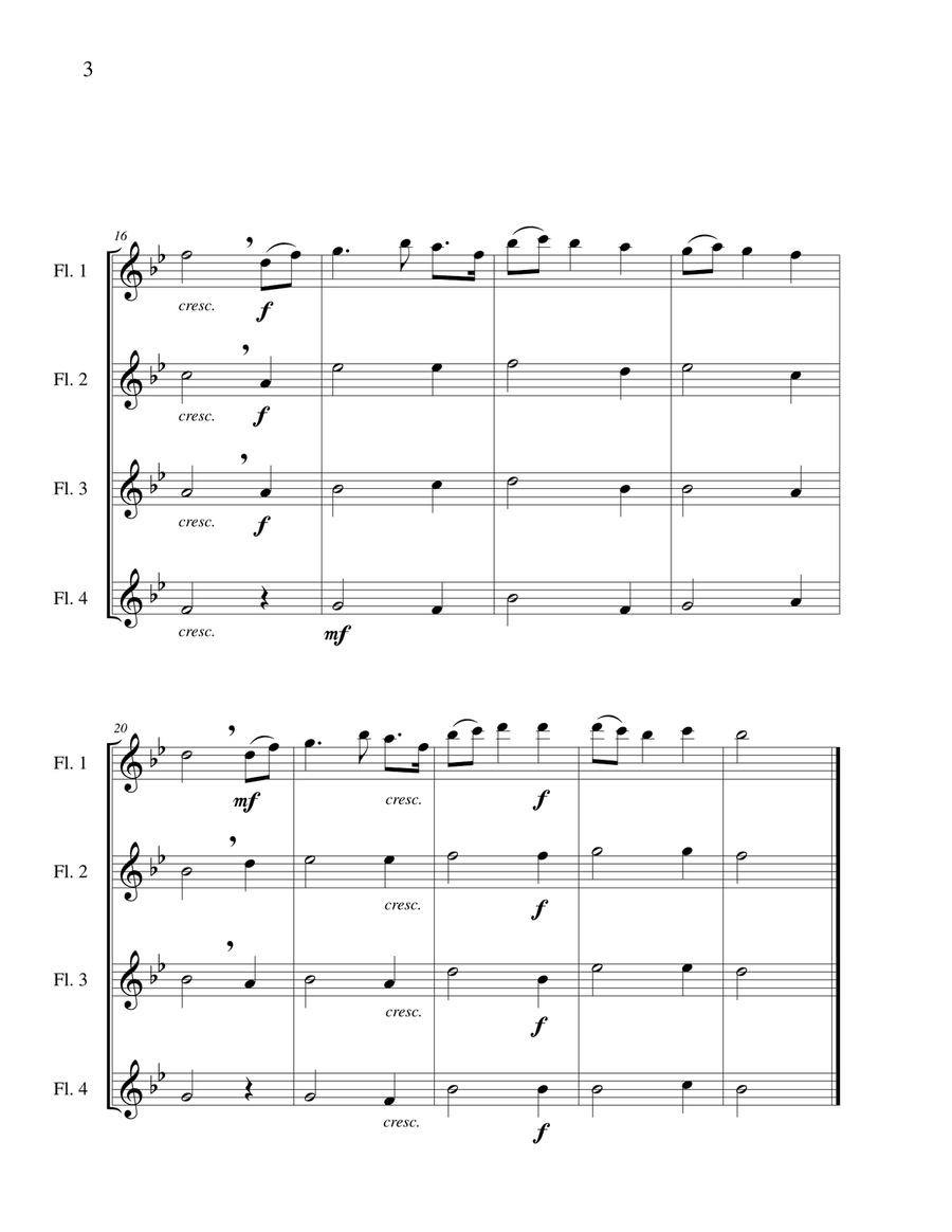 Jupiter Theme - Flute Quartet Flute Quartet scores gallery preview page 5