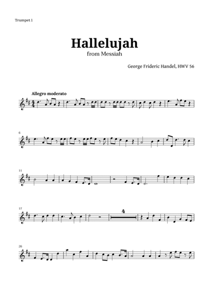 Hallelujah by Handel for Brass Quintet and Piano image number null