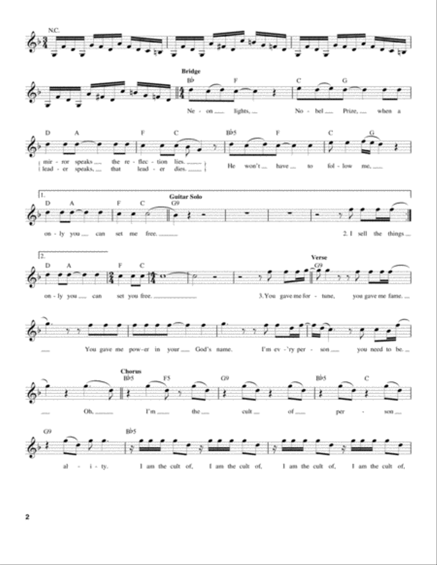 Cult Of Personality Electric Guitar scores gallery preview page 2