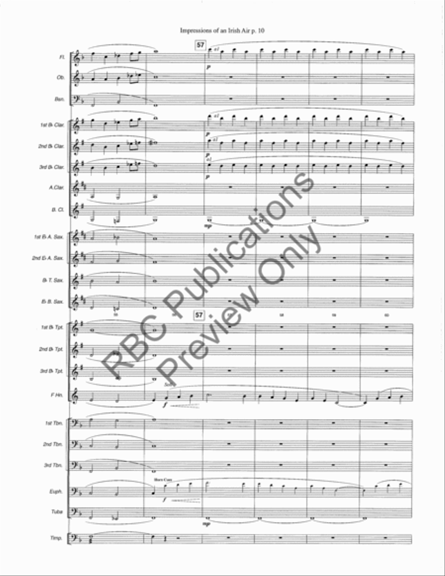 Impressions Of An Irish Air Concert Band scores gallery preview page 13