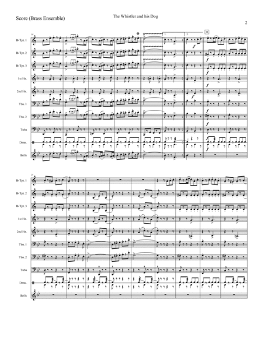 The Whistler and his Dog Brass Ensemble scores gallery preview page 3