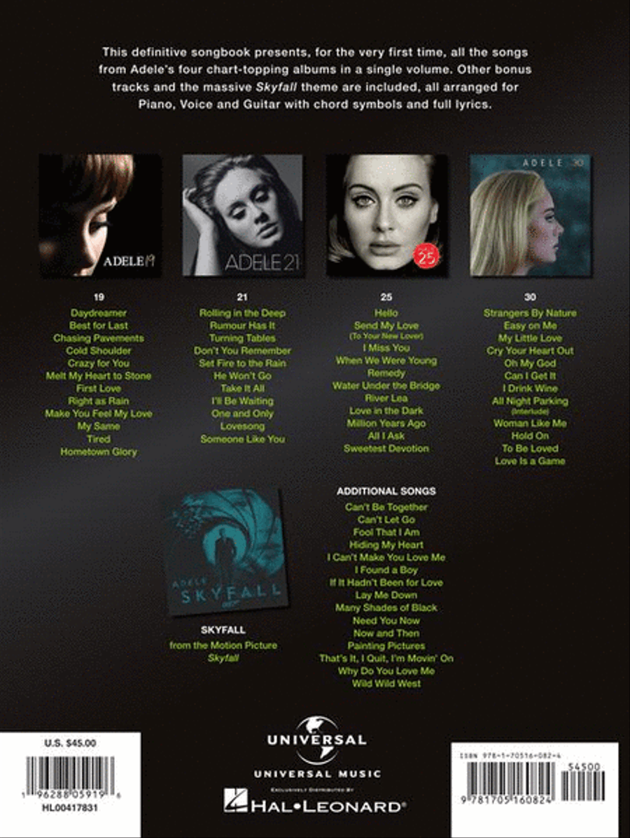 Adele – The Complete Collection Piano, Vocal, Guitar scores gallery preview page 12