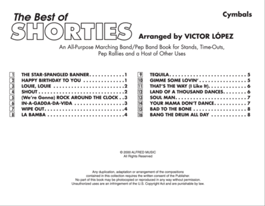 The Best of Shorties The Best of Shorties Marching Band scores gallery preview page 2