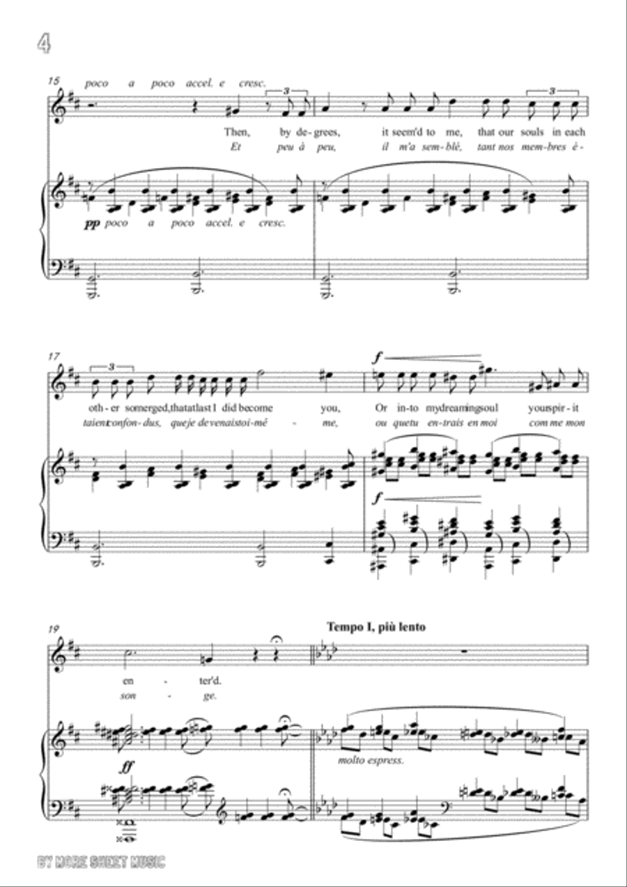 Debussy-Her Hair in A flat Major,for voice and piano Voice Solo scores gallery preview page 6