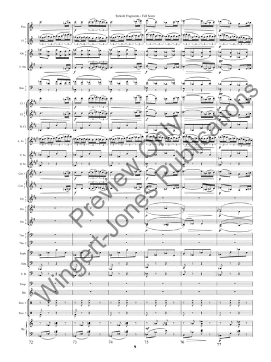Turkish Fragments Turkish Fragments Concert Band scores gallery preview page 12