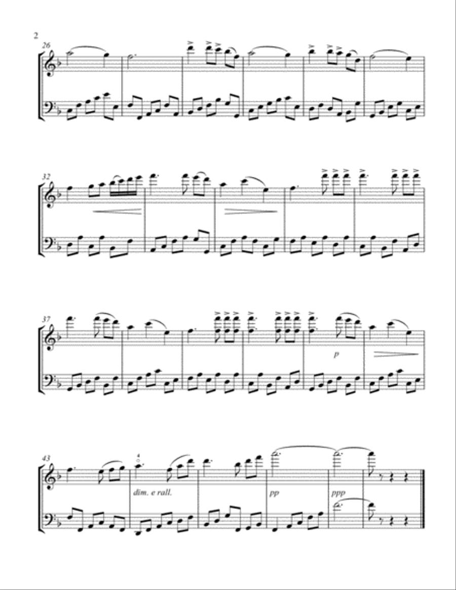 2 Opera Arias for Violin & Cello Duet String Duet scores gallery preview page 2