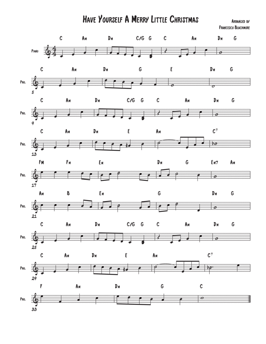 Have Yourself A Merry Little Christmas Piano scores gallery preview page 1