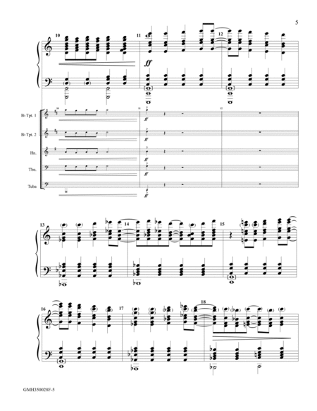 Ode to Joy (for 3-6 octave handbell ensemble - full score and brass parts) (site license) image number null
