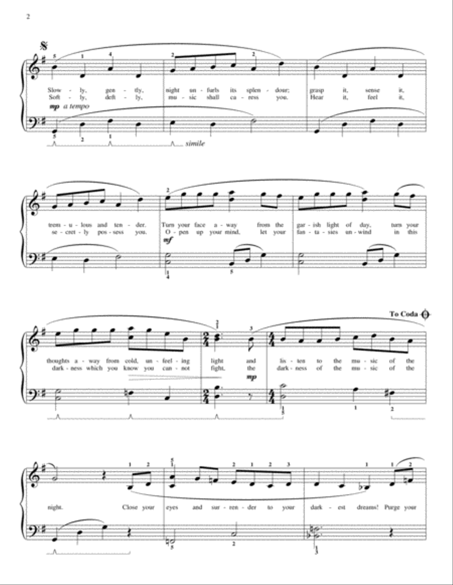 The Music Of The Night (from The Phantom Of The Opera) Piano Method scores gallery preview page 2