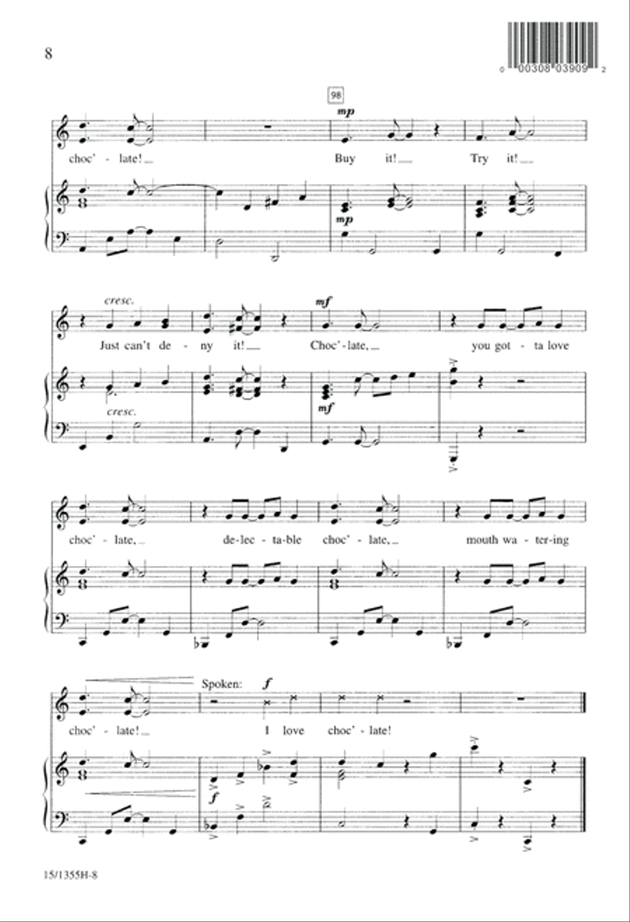 I Love Chocolate I Love Chocolate Unison Choir scores gallery preview page 9