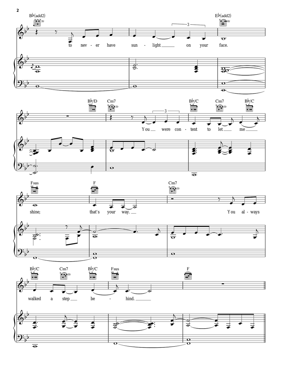 The Wind Beneath My Wings Piano, Vocal scores gallery preview page 2