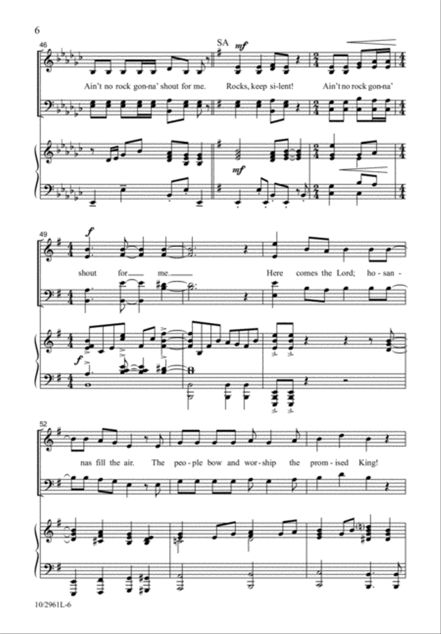 Ain't No Rock Gonna' Shout for Me 4-Part scores gallery preview page 6