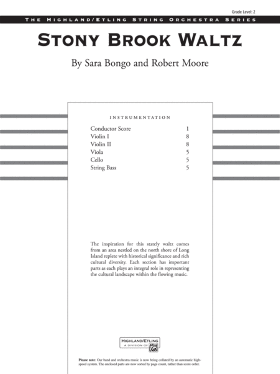 Stony Brook Waltz: Score Stony Brook Waltz: Score String Orchestra scores gallery preview page 1