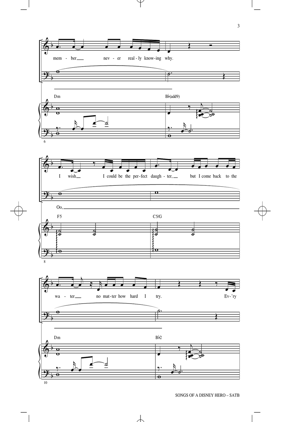 Songs of a Disney Hero 4-Part scores gallery preview page 2